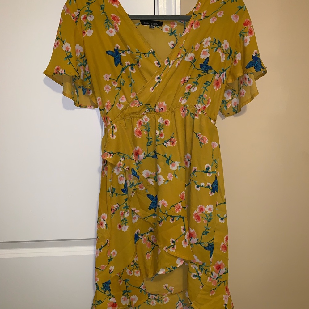 Shinestar Yellow Floral Dress